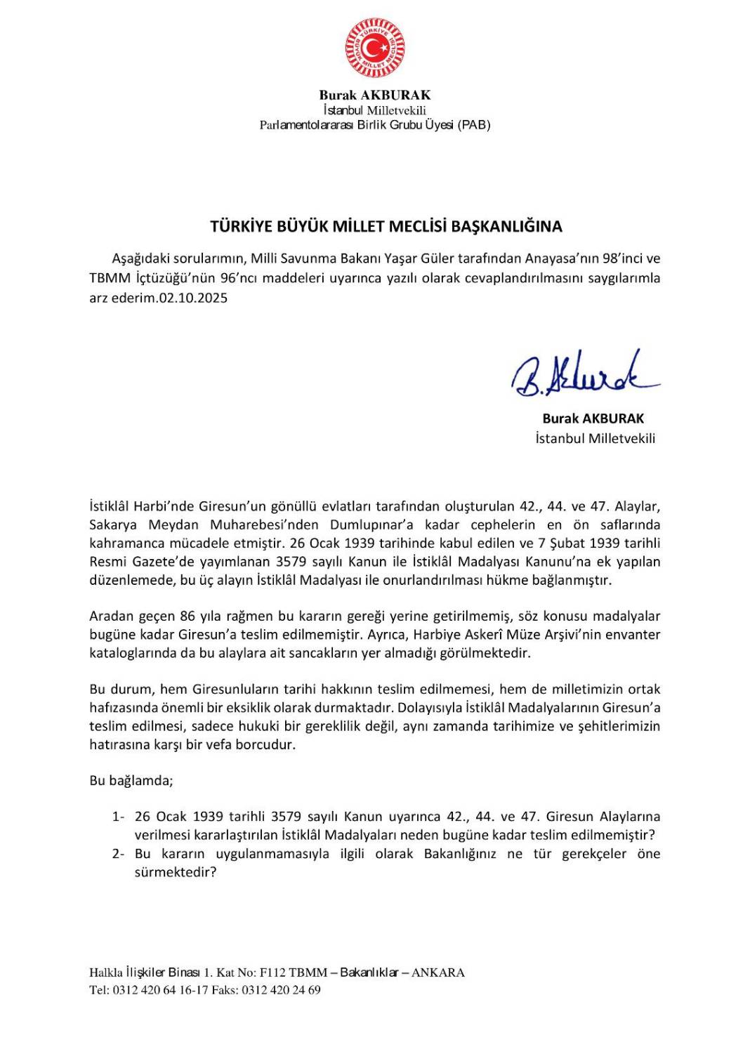 Giresun’un 86 yıllık madalya özlemi: "Bu madalya Giresun şehrine teslim edilsin" 3